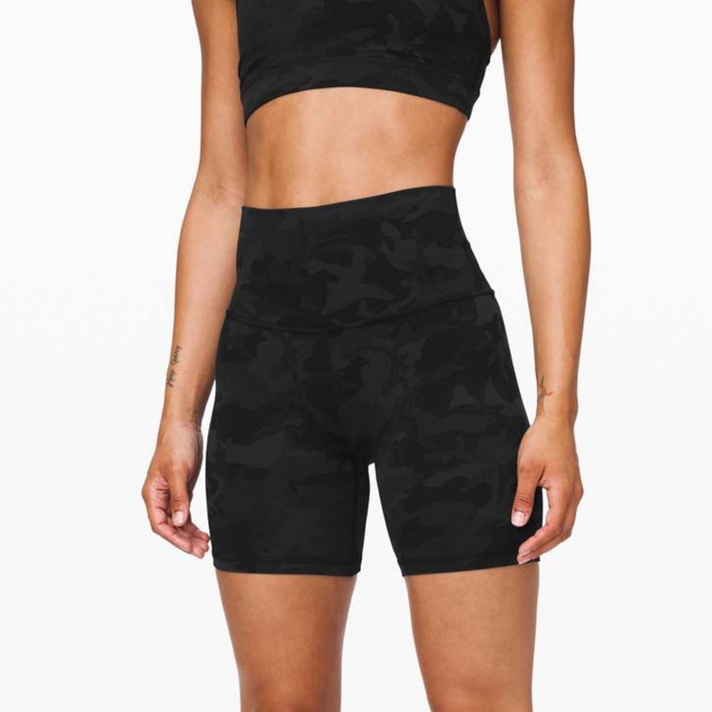 Lululemon Align HR Bike Shorts 6in Camo Black 6